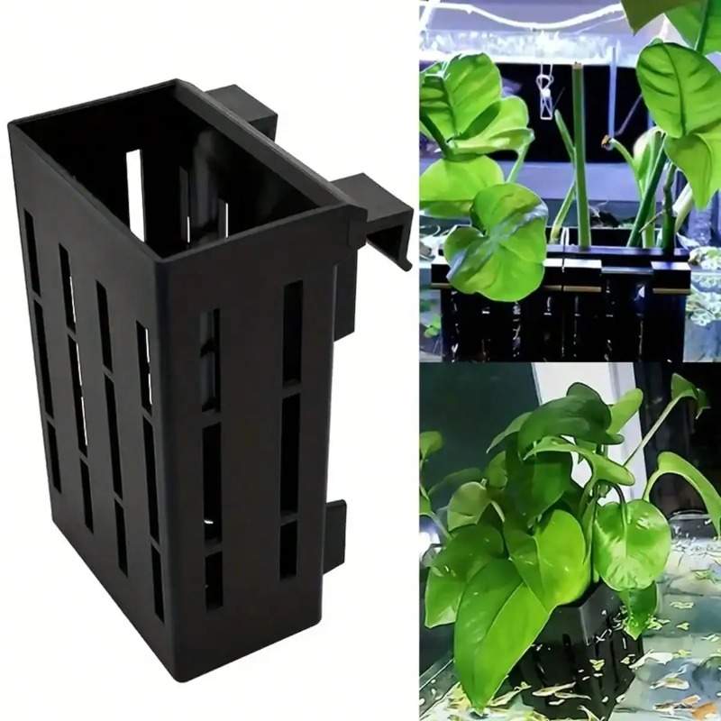 Aquarium Plant Holder - Akvaryum Bitki Tutucu Siyah Plastik Sepet,